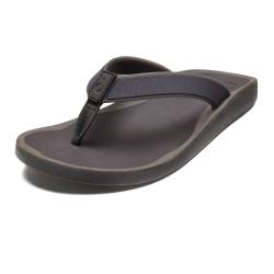 OluKai Koko'o Men's Beach Sandals, Quick-Dry Flip-Flop Slides, Water Resistant & Lightweight, Compression Molded Footbed & Ultra-Soft Comfort Fit, Pavement/Pavement, 9 von OLUKAI