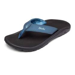 OluKai Ohana Men's Beach Sandals, Quick-Dry Flip-Flop Slides, Water Resistant & Lightweight, Compression Molded Footbed & Ultra-Soft Comfort Fit, Vintage Blue/Black, 10 von OLUKAI