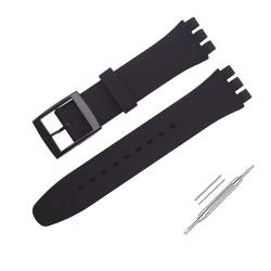 OLXIYOC Uhrenarmband für Swatch, Silikon wasserdicht Uhrenarmband (20mm, Black) von OLXIYOC