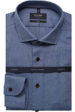 OLYMP SIGNATURE Casual Tailored Fit Flanellhemd bleu, Einfarbig von OLYMP SIGNATURE