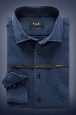 OLYMP SIGNATURE Soft Business Tailored Fit Hemd dunkelblau, Einfarbig von OLYMP SIGNATURE