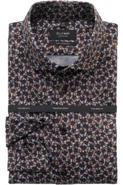 OLYMP SIGNATURE Soft Business Tailored Fit Jerseyhemd nachtblau, Gemustert von OLYMP SIGNATURE