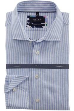 OLYMP SIGNATURE Soft Business Tailored Fit Leinenhemd bleu, Einfarbig von OLYMP SIGNATURE