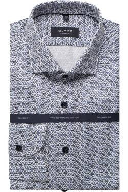 OLYMP SIGNATURE Tailored Fit Hemd blau/weiss, Gemustert von OLYMP SIGNATURE