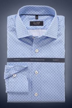OLYMP SIGNATURE Tailored Fit Hemd blau/weiss, Gemustert von OLYMP SIGNATURE