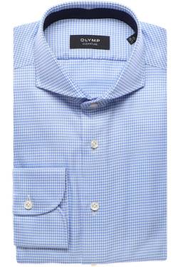 OLYMP SIGNATURE Tailored Fit Hemd blau/weiss, Hahnentritt von OLYMP SIGNATURE