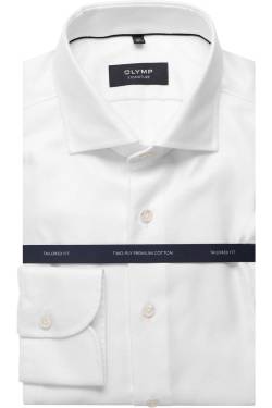OLYMP SIGNATURE Tailored Fit Hemd weiss, Faux-uni von OLYMP SIGNATURE
