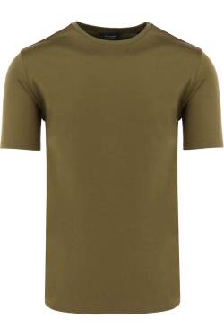 OLYMP SIGNATURE Tailored Fit T-Shirt Rundhals oliv, Einfarbig von OLYMP SIGNATURE