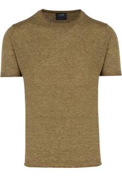 OLYMP SIGNATURE Tailored Fit T-Shirt Rundhals oliv, Einfarbig von OLYMP SIGNATURE