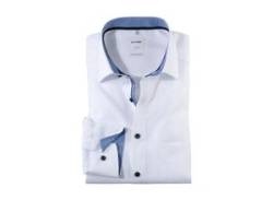 Businesshemd OLYMP "Luxor comfort fit" Gr. 49, N-Gr, weiß (weiß blau) Herren Hemden Langarm von OLYMP