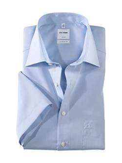 OLYMP Herren Businesshemd Kurzarm Luxor,Männer,Chambray,Comfort fit,New Kent,bleu 11,47 von OLYMP