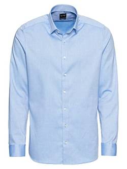 OLYMP Herren Businesshemd Langarm Level Five,Männer,Einfarbig,Body fit,Under Button Down,blau 15,38 von OLYMP