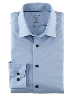 OLYMP Herren Businesshemd Langarm Luxor 24/Seven,Männer,Single Jersey,modern fit,New Kent,hellblau 10,45 von OLYMP