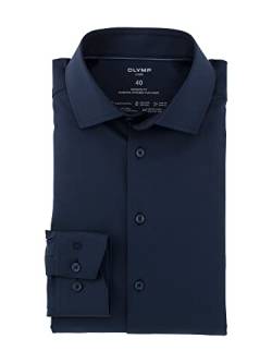 OLYMP Herren Businesshemd Langarm Luxor 24/Seven,Twill,modern fit,Global Kent,Marine 18,39 von OLYMP