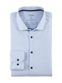 OLYMP Herren Businesshemd Langarm No. Six 24/Seven,Twill,super Slim,Modern Kent,bleu 11,43 von OLYMP