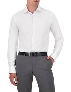 OLYMP Herren Businesshemd Level Five 24/Seven,Männer Hemd,Langarm,Einfarbig,Uni,Body fit,New York Kent,bequem wie EIN T-Shirt,Weiss 00,43 von OLYMP