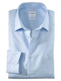 OLYMP Herren Businesshemd Luxor, Männer Oberhemd,Extra Langer Arm,Uni,Comfort fit,New Kent,blau 15,44 von OLYMP