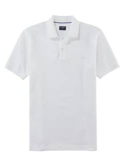 OLYMP Herren Polo-Shirt Kurzarm Casual Wirk,Uni,Regular fit,Weiss 00,L von OLYMP