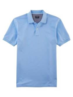 OLYMP Herren Polo-Shirt Kurzarm Casual Wirk,Uni,Regular fit,hellblau 10,XL von OLYMP