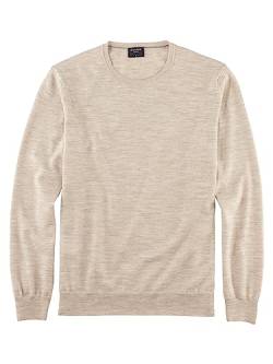 OLYMP Herren Pullover Rundhals Casual Strick,Uni,Regular fit,Hellbeige 20,M von OLYMP