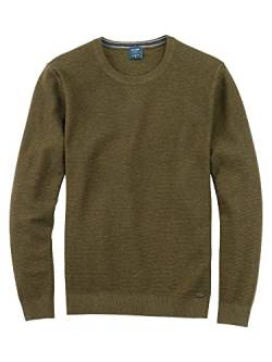 OLYMP Herren Pullover Rundhals Strick,Männer,Uni,modern fit,Oliv 47,S von OLYMP