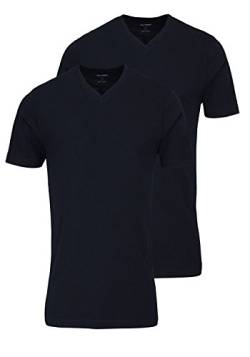 OLYMP Herren T-Shirt Doppelpack V-Ausschnitt- Schwarz, XXL von OLYMP