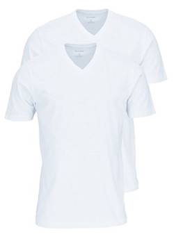 OLYMP Herren T-Shirt Doppelpack V-Ausschnitt- Weiß, XXL von OLYMP