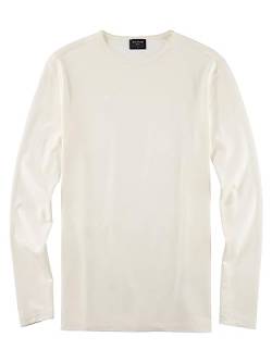 OLYMP Herren T-Shirt Langarm Casual Wirk,Uni,Regular fit,Off White 01,M von OLYMP
