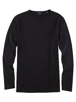 OLYMP Herren T-Shirt Langarm Casual Wirk,Uni,Regular fit,schwarz 68,XL von OLYMP