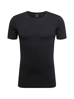 OLYMP Herren T-Shirt Rundhals Level Five T-Shirt,Männer,Uni,Body fit,schwarz 68,L von OLYMP