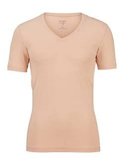 OLYMP Herren T-Shirt V-Ausschnitt Level Five T-Shirt,Männer,Uni,Body fit,Caramel 24,L von OLYMP