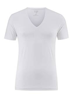 OLYMP Herren T-Shirt V-Ausschnitt Level Five T-Shirt,Männer,Uni,Body fit,Weiss 00,L von OLYMP