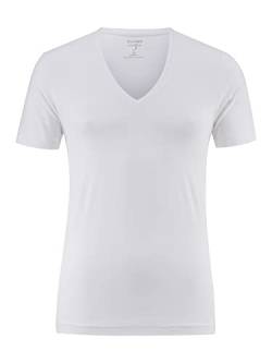 OLYMP Herren T-Shirt V-Ausschnitt Level Five T-Shirt,Männer,Uni,Body fit,Weiss 00,M von OLYMP