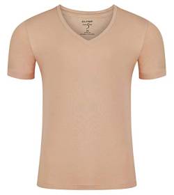 OLYMP Herren Unterzieh-T-Shirt Kurzarm, Level 5 Body Fit, tiefer V-Ausschnitt, Caramel (XL) von OLYMP