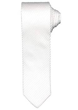 OLYMP Krawatte slim aus reiner Seide mit Nano-Effekt Streifen weiß von OLYMP
