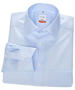 Olymp Herren Langarmhemd - Luxor Modern Fit, Gr.39, Farbe 63 hellblau von OLYMP