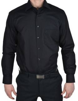 Olymp Herren Langarmhemd - Luxor Modern Fit, Gr.40, Farbe 99 schwarz von OLYMP