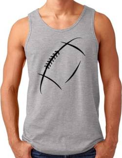 OM3® American Football Tank Top Shirt | Herren | U.S.A Sports Minimalistic Logo | Grau Meliert, 4XL von OM3