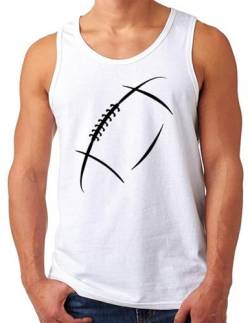 OM3® American Football Tank Top Shirt | Herren | U.S.A Sports Minimalistic Logo | Weiß, 4XL von OM3
