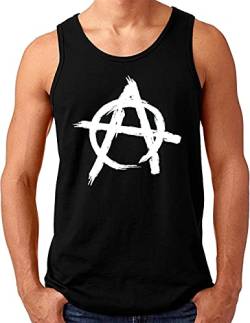 OM3® Anarchie Tank Top Shirt | Herren | Anarchy Punk Logo Symbol Zeichen BW | Schwarz, L von OM3