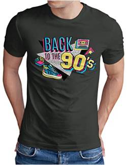 OM3® Back to The 90's T-Shirt | Herren | 90s Retro Neunziger 90er Jahre II | Dark Grey, 4XL von OM3