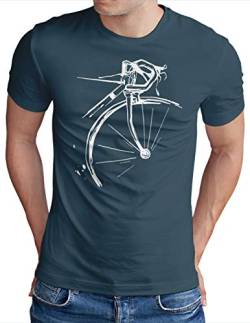 OM3® Bicycle Fahrrad T-Shirt | Herren | Vintage Radsport Radfahrer | Denim, S von OM3