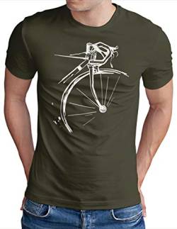 OM3® Bicycle Fahrrad T-Shirt | Herren | Vintage Radsport Radfahrer | Oliv-WS, L von OM3
