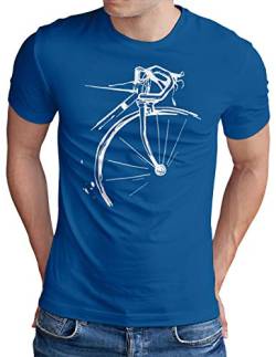 OM3® Bicycle Fahrrad T-Shirt | Herren | Vintage Radsport Radfahrer | Royal Blau, XL von OM3