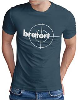 OM3® Bratort T-Shirt | Herren | Koch + Grill Grillshirt Krimi Parodie | Denim, L von OM3