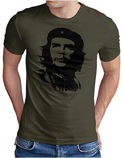 OM3® Che-Guevara T-Shirt | Herren | Viva La Revolution Castro Cuba Havana | Oliv, XL von OM3