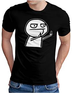 OM3® Internet Troll T-Shirt | Herren | Flip Off Meme F*** You | Schwarz, L von OM3