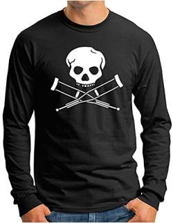 OM3® Jackass Skull Langarm Shirt | Herren | Hardcore Stunts Dumb Fun Kult | Schwarz, 3XL von OM3