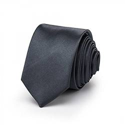 OM3® K-16 TRENDY SKINNY TIE/Modische schmale dünne Krawatte - ANTHRAZITGRAU - Party Business Schlips Handmade Smoking Anzug Unisex von OM3