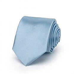 OM3® K-19 Babyblaue schmale Krawatte Herren Smoking Slim Uni Tie Hochzeit Business Schlips dünn Handmade (BABYBLAU) von OM3